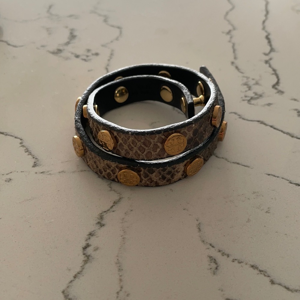 Tory Burch Gold Leather Bracelet